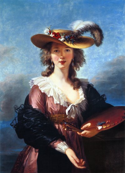 Self-Portrait in a Straw Hat by Elisabeth Louise Vigee Lebrun